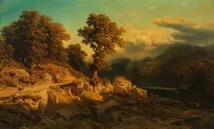 Herbstlandschaft by August Schaeffer Von Wienwald Oil Painting