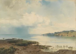 Pferde an der Kuste by August Schaeffer Von Wienwald Oil Painting