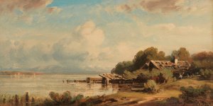 Fischerhutte am Starnberger See by August Seidel Oil Painting