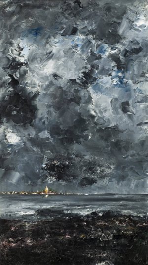 The Town Oil painting by August Strindberg