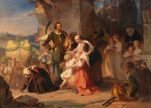 The First Harvest After the Thirty Years'War by August Von Kreling Oil Painting