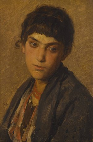 A Thoughtful Pause by August Von Pettenkofen Oil Painting