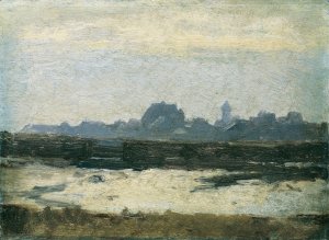 Blick auf eine Stadt by August Von Pettenkofen Oil Painting