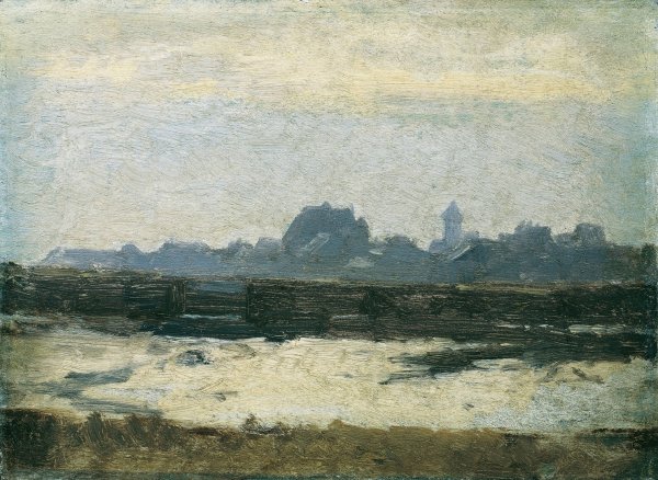 Main Product Photo of Blick auf eine Stadt Painting by August Von Pettenkofen