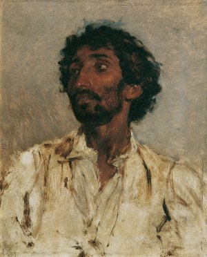 Brustbild eines Zigeuners by August Von Pettenkofen Oil Painting