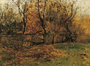 Der Garten des Malers Franz von Lenbach in Munchen by August Von Pettenkofen Oil Painting