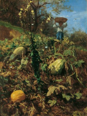 Der Kurbisgarten by August Von Pettenkofen Oil Painting