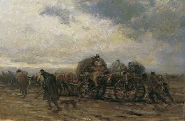 Main Product Photo of Der Verwundetentransport II  Painting by August Von Pettenkofen