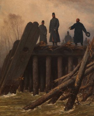 Die uberschwemmung im Februar 1862 by August Von Pettenkofen Oil Painting