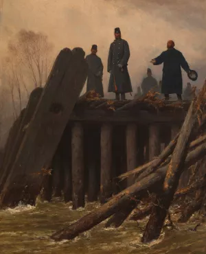 Die uberschwemmung im Februar 1862 by August Von Pettenkofen Oil Painting