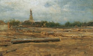 Holzplatz bei Szolnok by August Von Pettenkofen Oil Painting