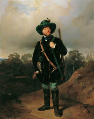 Josef Strommer als Jager by August Von Pettenkofen Oil Painting