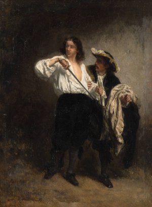 Na het tweegevecht by August Von Pettenkofen Oil Painting