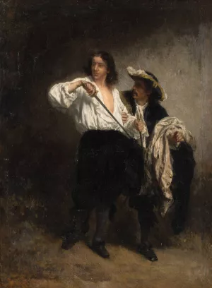 Na het tweegevecht by August Von Pettenkofen Oil Painting