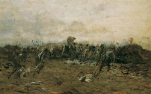Nach der Schlacht by August Von Pettenkofen Oil Painting