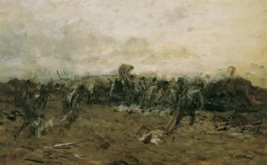 Nach der Schlacht by August Von Pettenkofen Oil Painting