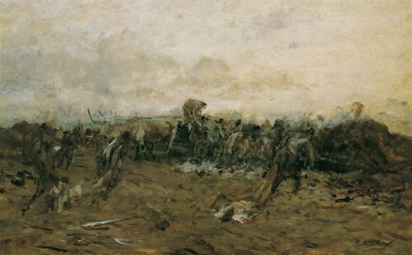 Main Product Photo of Nach der Schlacht  Painting by August Von Pettenkofen