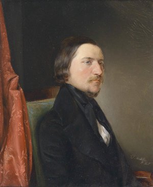 Portrait August Semeleder by August Von Pettenkofen Oil Painting