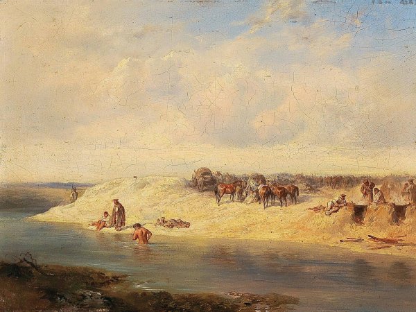 Main Product Photo of Russisches Bivouak Painting by August Von Pettenkofen