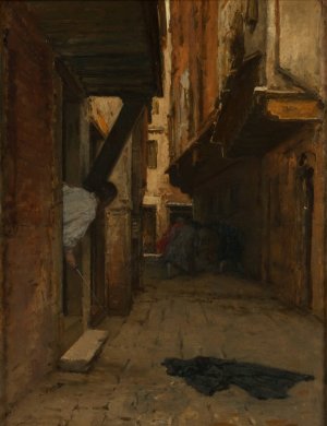Strasenkampf by August Von Pettenkofen Oil Painting