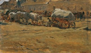 Ungarische Ochsengespanne by August Von Pettenkofen Oil Painting