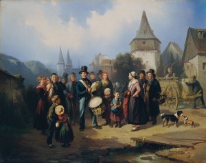 Der Dorftrommler Oil painting by August Von Rentzell