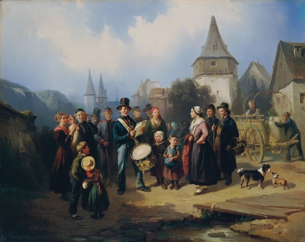 Der Dorftrommler by August Von Rentzell - Hand-Painted Oil Painting Reproduction