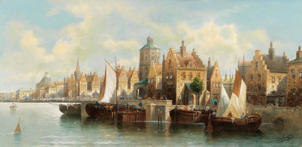Main Product Photo of Partie aus Amsterdam Painting by August Von Siegen