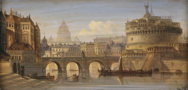 Main Product Photo of Rom Engelsburg Painting by August Von Siegen