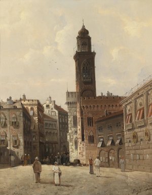 Stadtansicht by August Von Siegen Oil Painting