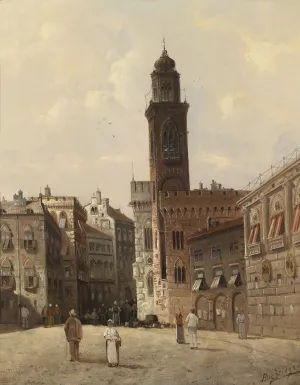 Stadtansicht by August Von Siegen Oil Painting