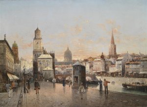 Stadtansicht by August Von Siegen Oil Painting
