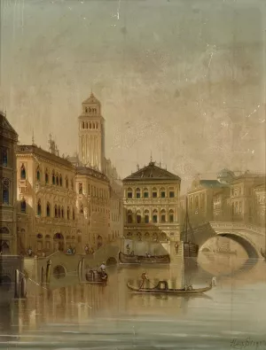 Venedig 2 by August Von Siegen Oil Painting