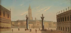 Venice, St Mark's Square by August Von Siegen Oil Painting