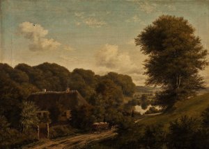 Danish Landscape by August Wilhelm Boesen Oil Painting