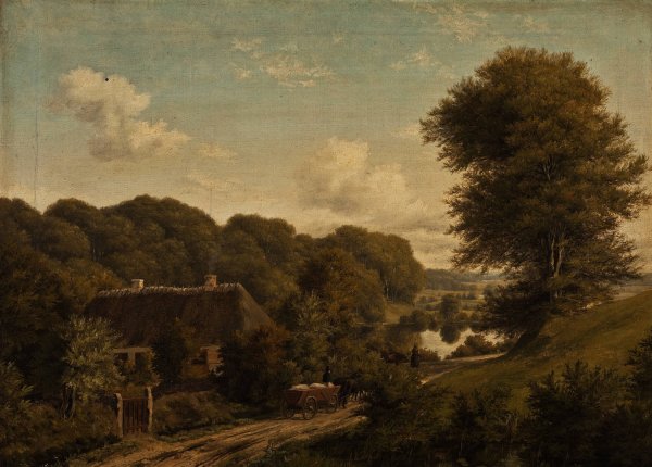 Danish Landscape  by August Wilhelm Boesen - Hand-Painted Oil Painting Reproduction