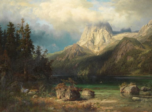 Main Product Photo of Gebirgslandschaft  Painting by August Wilhelm Leu