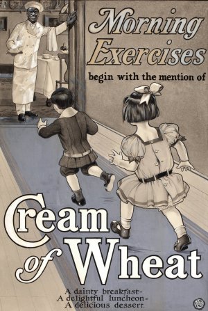 Morning Exercises, Cream of Wheat ad illustration by August William Hutaf Oil Painting