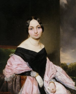 Amelie Von Nespern, GEB. Mayerhofer, Tante des Kunstlers Oil painting by August Xaver Von Pettenkofen