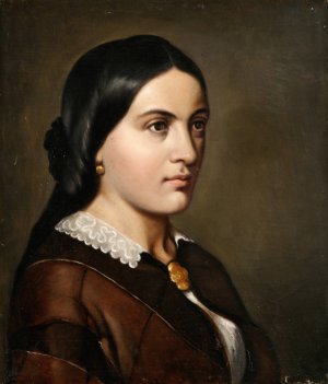 Portrait of a Lady by Augusta Borg Oil Painting