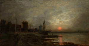 Coucher de soleil en Hollande by Auguste Anastasi Oil Painting