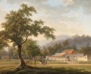 House of the Assistant Resident of Banyuwangi, East Java by Auguste Antoine Joseph Payen Oil Painting