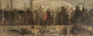 Le Jugement Universel, Esquisse by Auguste Barthelemy Glaize Oil Painting