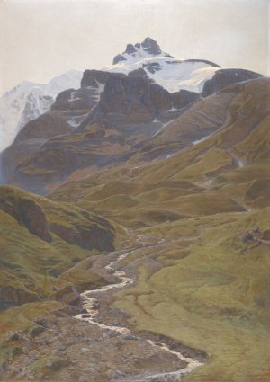 View of the Wilde Frau (Wild Woman) from the Bundalp Oil painting by Auguste Baud-Bovy