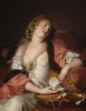 Lady Reading the Letters of Heloise and Abelard by Auguste Bernard D'Agesci Oil Painting