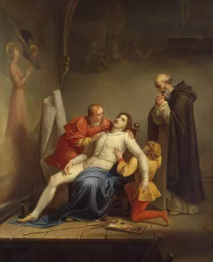 Death of Masaccio by Auguste Couder - Oil Painting Reproduction