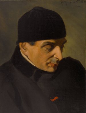 Portrait de Pierre Foucher by Auguste De Chatillon Oil Painting