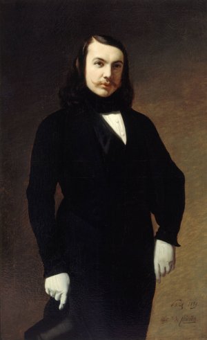 Portrait de Theophile Gautier by Auguste De Chatillon Oil Painting