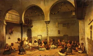 A Moorish School painting by Auguste De Pinelli