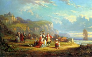Au Bord de Mer Oil painting by Auguste Delacroix